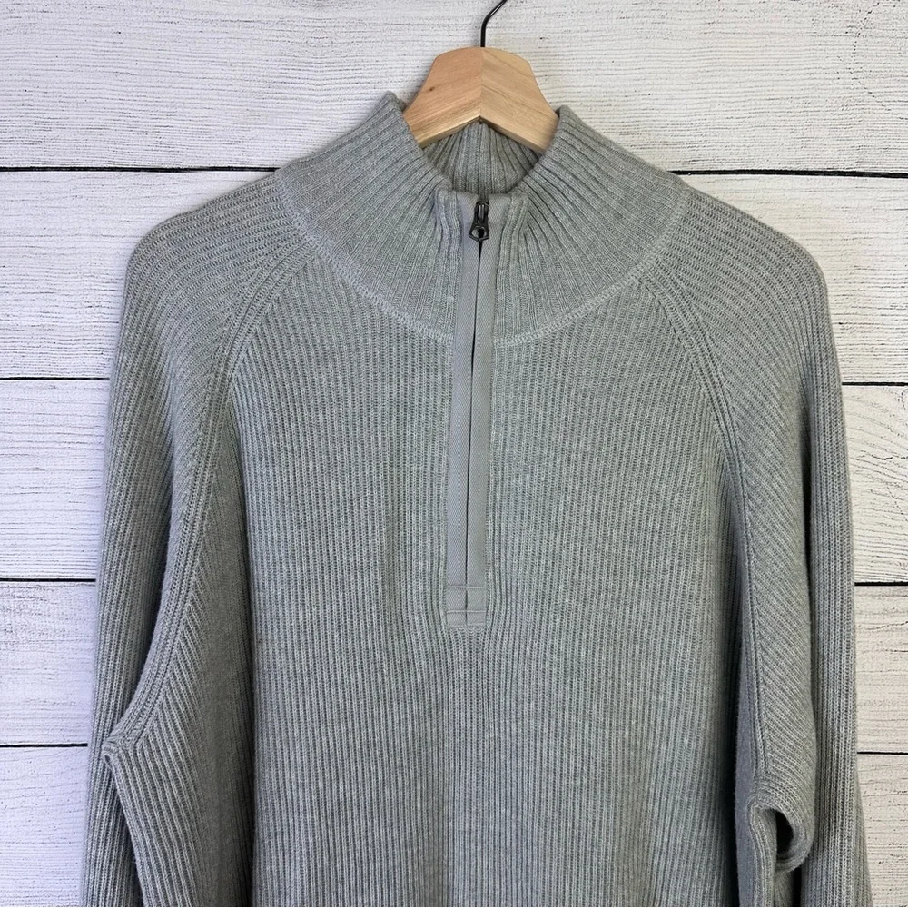 Vtg Polo Jeans Co Ralph Lauren Gray Pullover Collard Sweater Quarter Zip Size XL - Picture 2 of 7